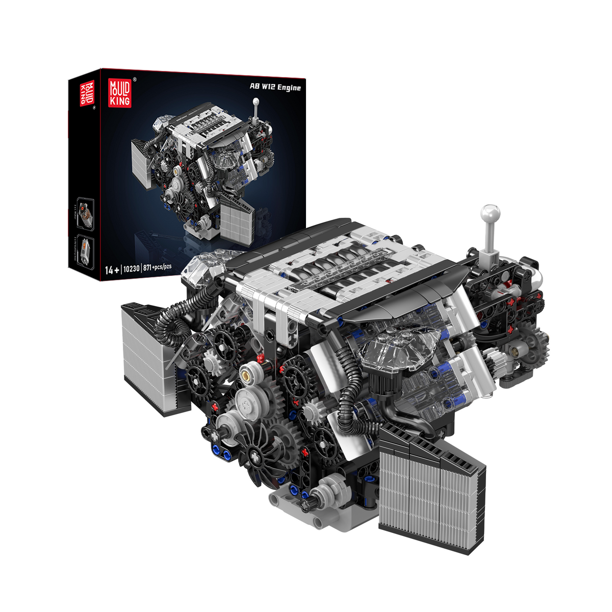 Moteur W12 biturbo à bloc transparent, vue principale