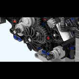 Moteur W12 biturbo à bloc transparent, vue 3