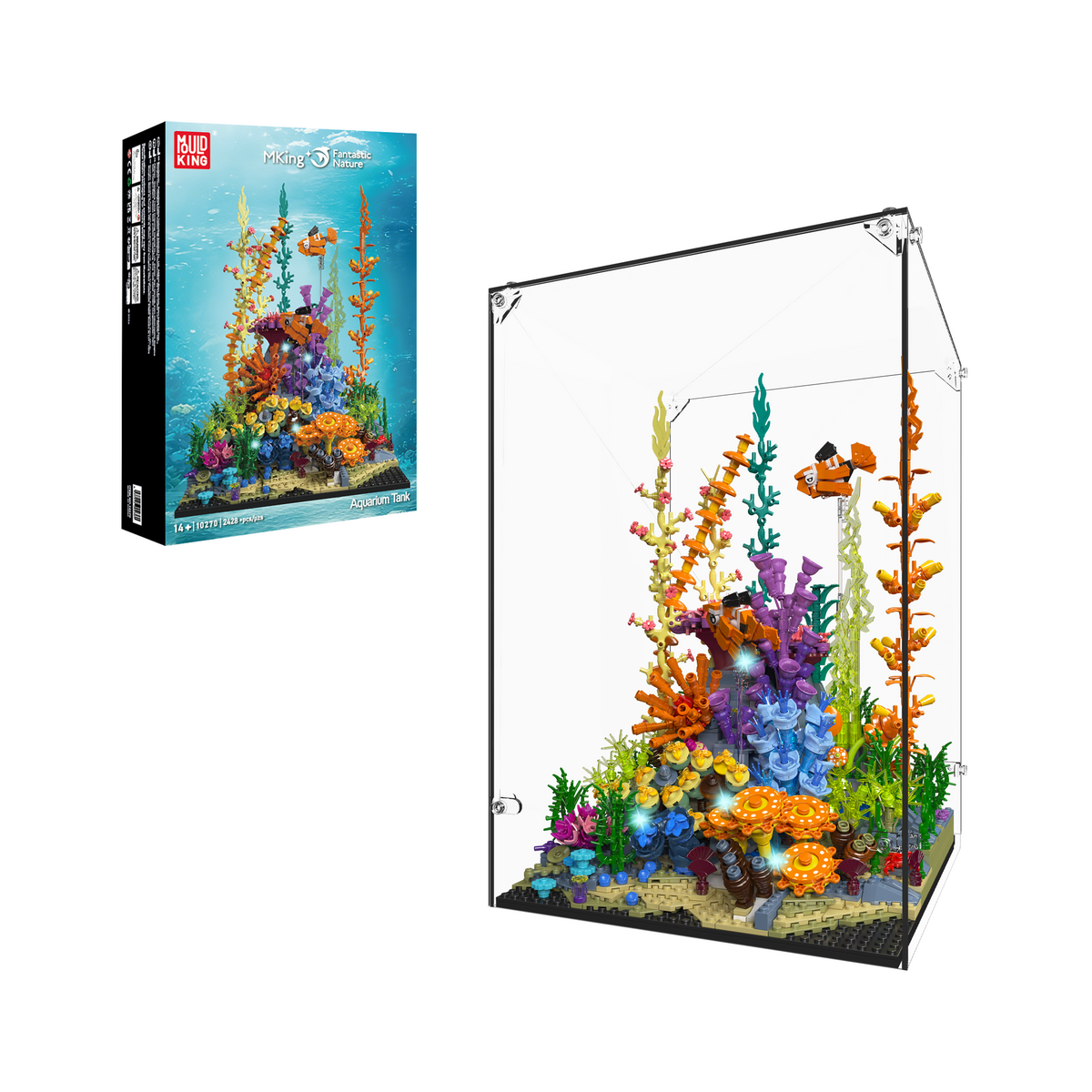 Aquarium récif de corail lumineux, vue principale