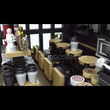 Café moderne modulaire, éclairage intérieur, vue 3