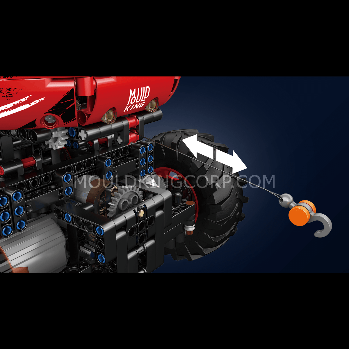 Crawler rouge télécommandé à 8 moteurs, vue 3