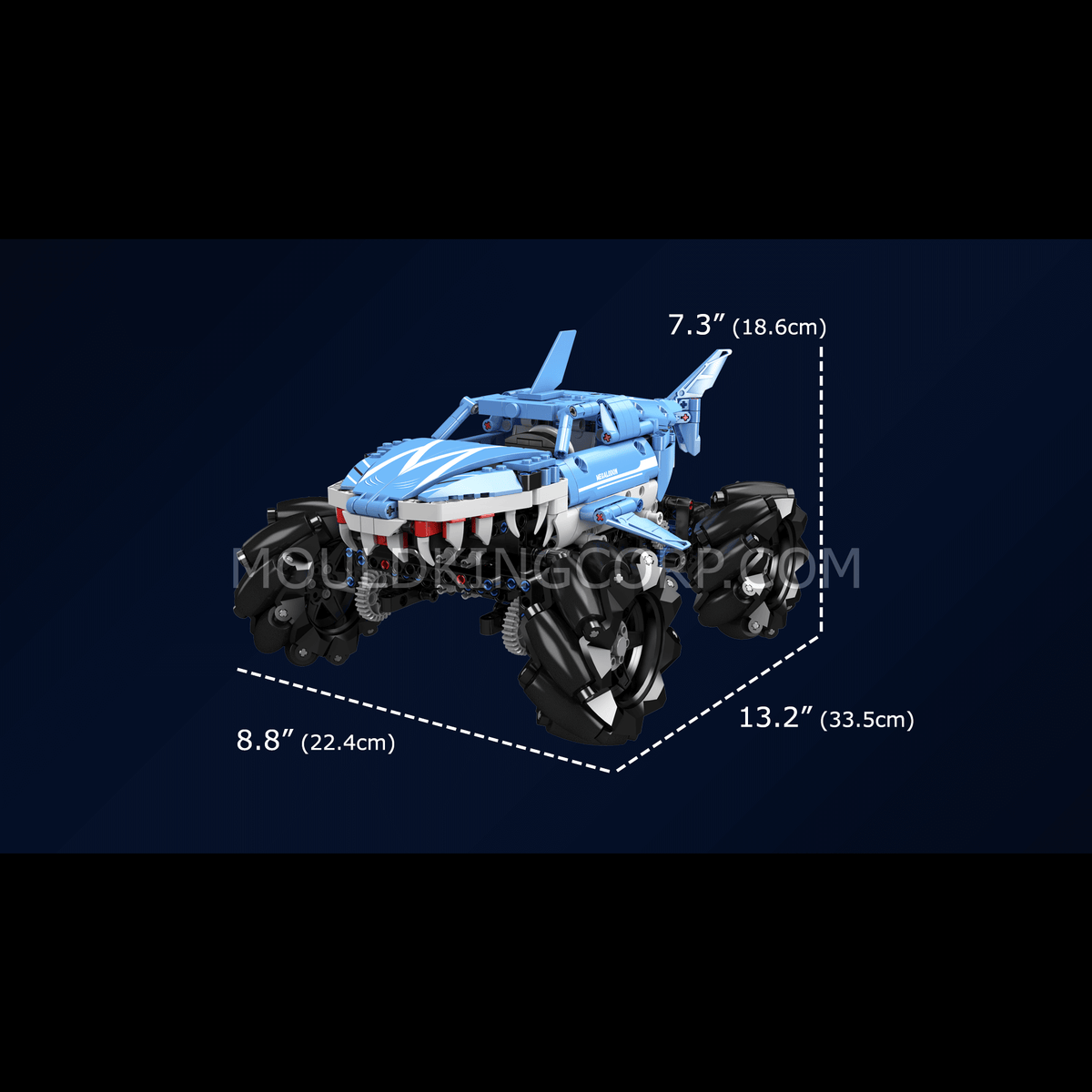 Monster truck requin télécommandé, roues omnidirectionnelles, vue 6