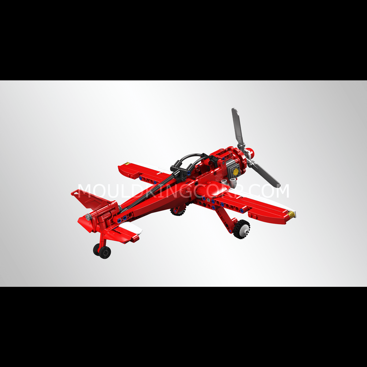 Avion de course rouge à hélice, vue 2