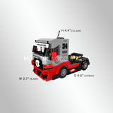 Camion de course gris et rouge, vue 5