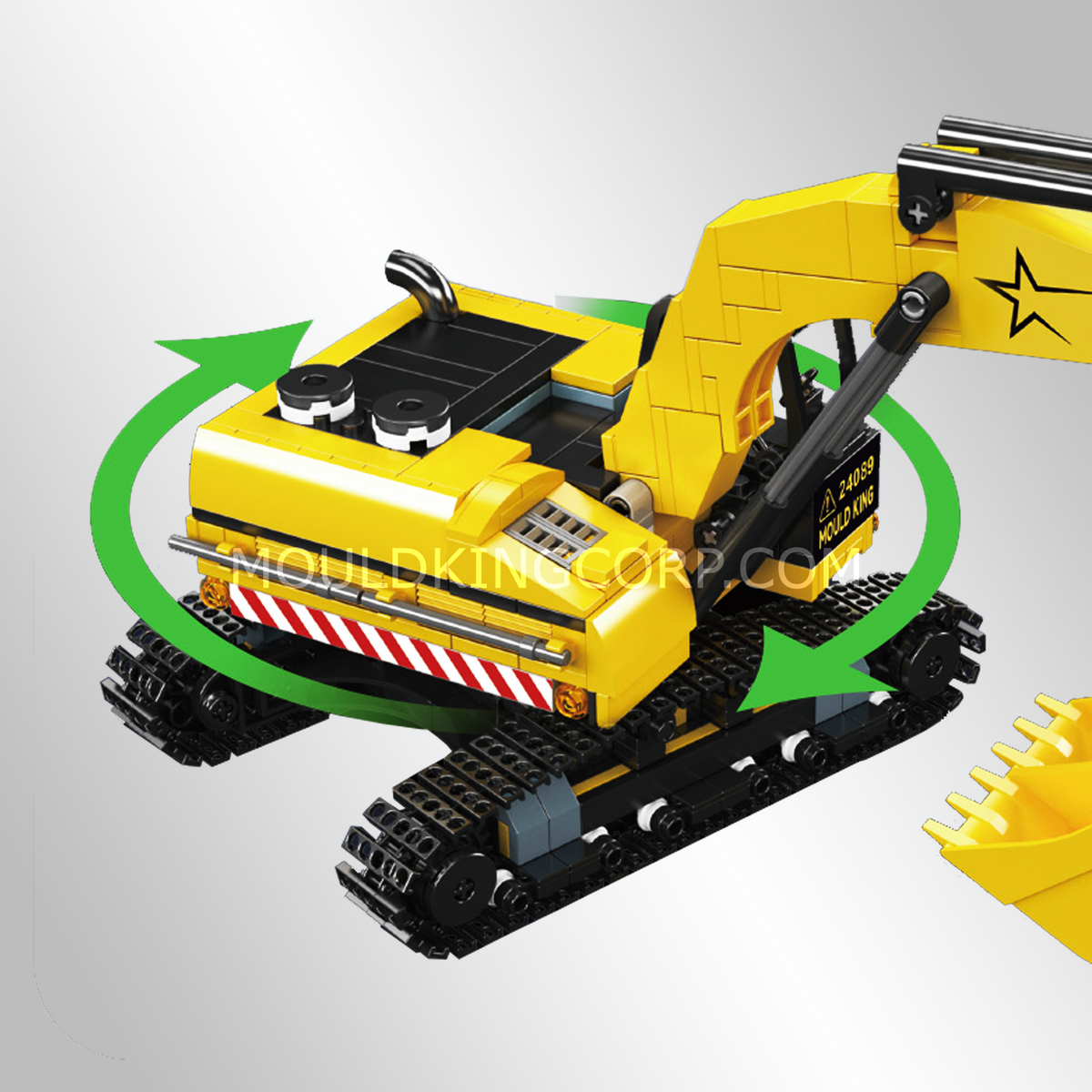 Pelleteuse jaune, vue 3
