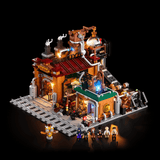 Usine de minerai steampunk, avec lumières, vue principale