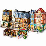 Petit café-librairie en boîte, avec lumières, vue complémentaire 2, lumière harmonisée