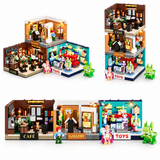 Petit café-librairie en boîte, avec lumières, vue complémentaire 3, lumière harmonisée