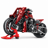 Superbike bicylindre rouge à boîte de vitesses, échelle 1:5