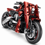 Superbike bicylindre rouge à boîte de vitesses, échelle 1:5