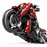 Superbike bicylindre rouge à boîte de vitesses, échelle 1:5