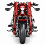 Superbike bicylindre rouge à boîte de vitesses, échelle 1:5