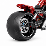 Superbike bicylindre rouge à boîte de vitesses, échelle 1:5