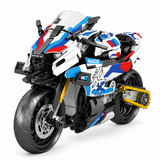Superbike de course bleu, blanc et rouge, échelle 1:8