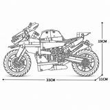 Superbike de course bleu, blanc et rouge, échelle 1:8