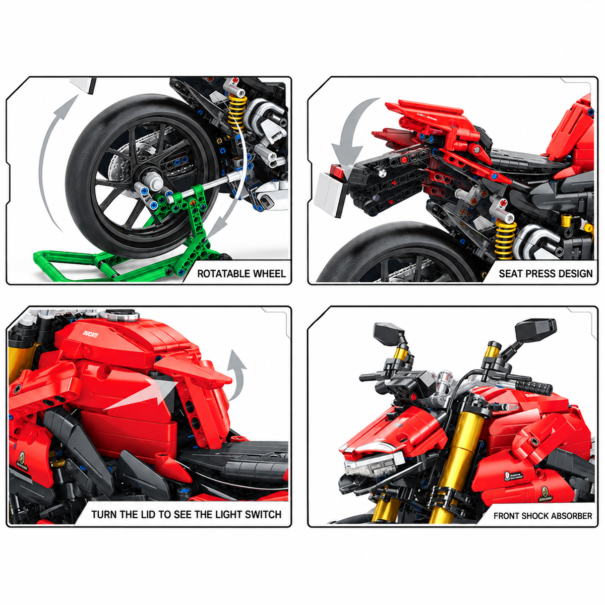 Superbike italienne d'exception éclairée, échelle 1:5