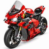 Superbike italienne rouge éclairée, échelle 1:5