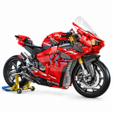 Superbike italienne rouge éclairée, échelle 1:5