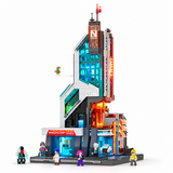 Tour high-tech de la ville futuriste, avec lumières, vue complémentaire 3, lumière harmonisée