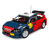 Voiture de rallye 1:8, arceau de sécurité en briques, vue de trois quarts