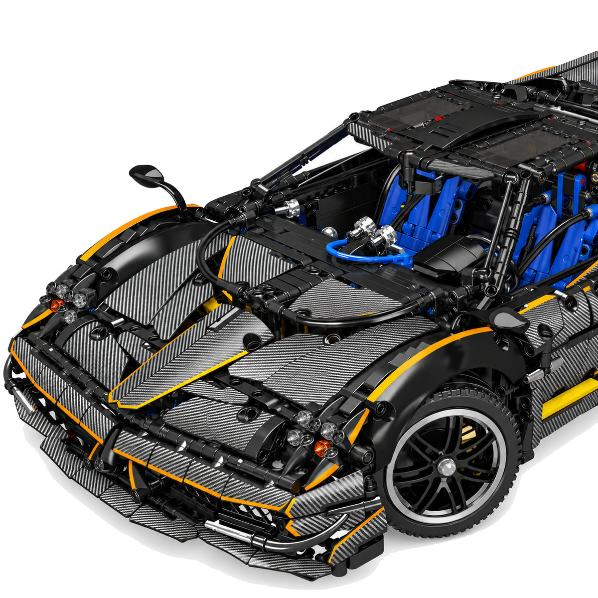 Détail de hypercar 1:8 à carrosserie fibre de carbone