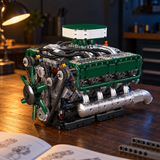 Ambiance – Moteur V8 de char, maquette motorisée sur l'établi, notice et pièces