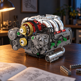 Ambiance – Moteur 6 cylindres à plat, maquette motorisée sur l'établi, notice et pièces